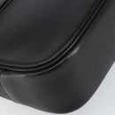 Burberrys Hand Bag Leather Black Gold Auth BA8234-13