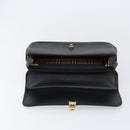 Burberrys Hand Bag Leather Black Gold Auth BA8234-15