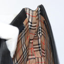 Burberrys Hand Bag Leather Black Gold Auth BA8234-17