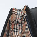 Burberrys Hand Bag Leather Black Gold Auth BA8234-18
