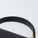 Burberrys Hand Bag Leather Black Gold Auth BA8234-8