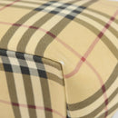 BURBERRY Nova Check Hand Bag PVC Beige Silver Auth BA8235-12