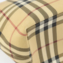 BURBERRY Nova Check Hand Bag PVC Beige Silver Auth BA8235-13