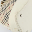 BURBERRY Nova Check Hand Bag Canvas Beige Silver Auth BA8236-11
