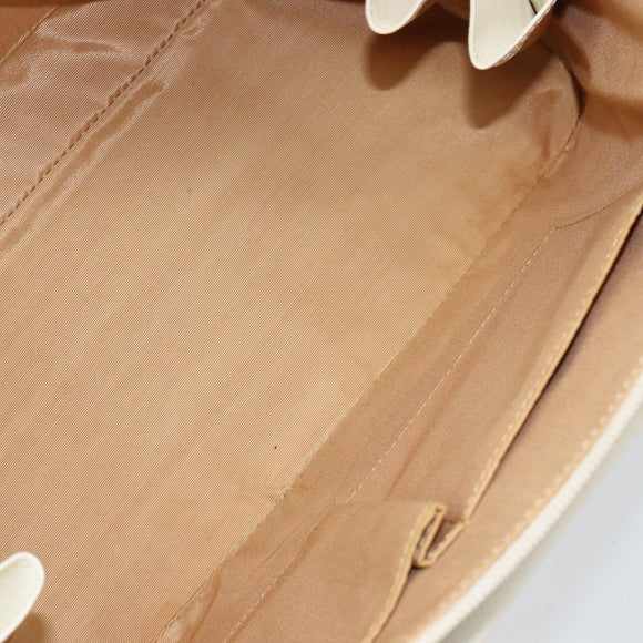 BURBERRY Nova Check Hand Bag Canvas Beige Silver Auth BA8236