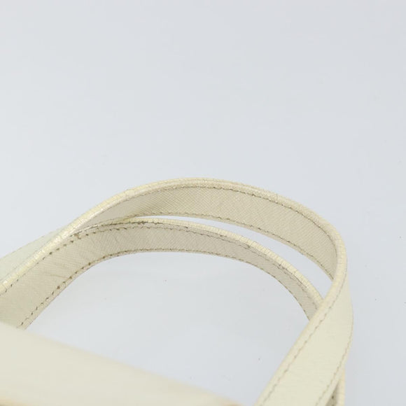 BURBERRY Nova Check Hand Bag Canvas Beige Silver Auth BA8236