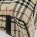 BURBERRY Nova Check Tote Bag Nylon Beige Silver Auth BA8238-16