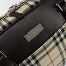 BURBERRY Nova Check Tote Bag Nylon Beige Silver Auth BA8238-17