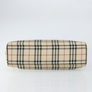 BURBERRY Nova Check Tote Bag Nylon Beige Silver Auth BA8238-5