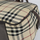 BURBERRY Nova Check Tote Bag Nylon Beige Silver Auth BA8239-15