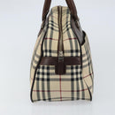 BURBERRY Nova Check Tote Bag Nylon Beige Silver Auth BA8239-3