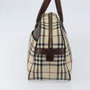 BURBERRY Nova Check Tote Bag Nylon Beige Silver Auth BA8239-4