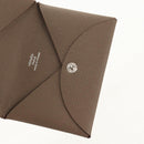 HERMES Calvi Coin Purse Leather Beige Silver Auth BA8241M-19