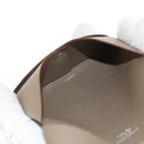 HERMES Calvi Coin Purse Leather Beige Silver Auth BA8241M-9