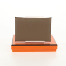 HERMES Calvi Coin Purse Leather Beige Silver Auth BA8241M-12