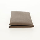 HERMES Calvi Coin Purse Leather Beige Silver Auth BA8241M-3