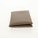 HERMES Calvi Coin Purse Leather Beige Silver Auth BA8241M-4