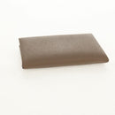 HERMES Calvi Coin Purse Leather Beige Silver Auth BA8241M-5