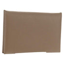 HERMES Calvi Coin Purse Leather Beige Silver Auth BA8243M-1