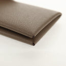 HERMES Calvi Coin Purse Leather Beige Silver Auth BA8243M-11