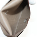 HERMES Calvi Coin Purse Leather Beige Silver Auth BA8243M-17