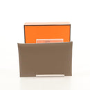 HERMES Calvi Coin Purse Leather Beige Silver Auth BA8243M-12