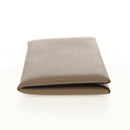 HERMES Calvi Coin Purse Leather Beige Silver Auth BA8243M-3