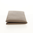 HERMES Calvi Coin Purse Leather Beige Silver Auth BA8243M-5