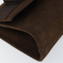 Salvatore Ferragamo Vala Chain Shoulder Bag Suede Brown Gold Auth BA8244-11