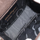 Salvatore Ferragamo Vala Chain Shoulder Bag Suede Brown Gold Auth BA8244-17