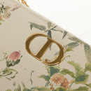 Christian Dior Caro Dahlia Bifold Wallet Leather White Gold Auth BA8247M-17