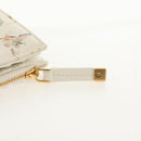 Christian Dior Caro Dahlia Bifold Wallet Leather White Gold Auth BA8247M-8