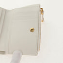 Christian Dior Caro Dahlia Bifold Wallet Leather White Gold Auth BA8247M-20