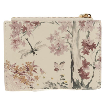 Christian Dior Caro Dahlia Bifold Wallet Leather White Gold Auth BA8247M - 0