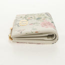 Christian Dior Caro Dahlia Bifold Wallet Leather White Gold Auth BA8247M-3