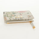 Christian Dior Caro Dahlia Bifold Wallet Leather White Gold Auth BA8247M-5