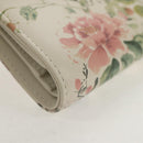 Christian Dior Caro Dahlia Bifold Wallet Leather White Gold Auth BA8247M-7