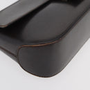 Salvatore Ferragamo Gancini Schoudertas Leer Donkerbruin Auth BA825-14