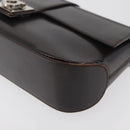 Salvatore Ferragamo Gancini Schoudertas Leer Donkerbruin Auth BA825-15