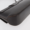 Salvatore Ferragamo Gancini Schoudertas Leer Donkerbruin Auth BA825-10