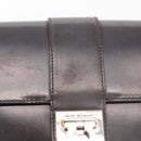 Salvatore Ferragamo Gancini Schoudertas Leer Donkerbruin Auth BA825-11