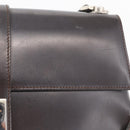Salvatore Ferragamo Gancini Schoudertas Leer Donkerbruin Auth BA825-19