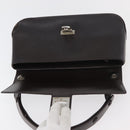 Salvatore Ferragamo Gancini Schoudertas Leer Donkerbruin Auth BA825-21
