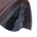 Salvatore Ferragamo Gancini Schoudertas Leer Donkerbruin Auth BA825-24