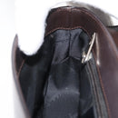 Salvatore Ferragamo Gancini Schoudertas Leer Donkerbruin Auth BA825-25