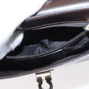 Salvatore Ferragamo Gancini Schoudertas Leer Donkerbruin Auth BA825-27