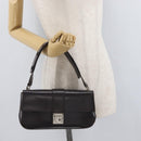 Salvatore Ferragamo Gancini Schoudertas Leer Donkerbruin Auth BA825-28