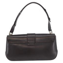 Salvatore Ferragamo Gancini Schoudertas Leer Donkerbruin Auth BA825-2