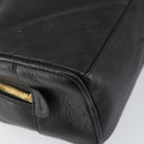CHANEL Bicolore Clutch Bag Lamb Skin Black Gold CC Auth BA8250-16