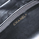 CHANEL Bicolore Clutch Bag Lamb Skin Black Gold CC Auth BA8250-9